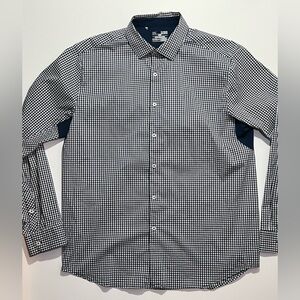 Men’s Under Armour Long Sleeve Button Down Shirt, XL, Loose Fit, Navy/White